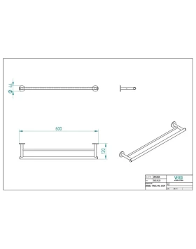 Πετσετοθήκη Διπλή 60 cm | Verdi Omicron