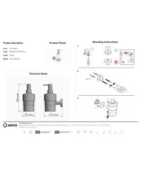 Dispenser Υγρού Σαπουνιού | Sanco Inox Project