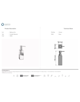 Dispenser Υγρού Σαπουνιού Μεταλλικό Πάγκου | Sanco Metallic Bathroom Set