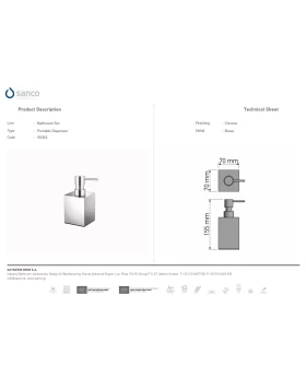 Dispenser Υγρού Σαπουνιού Μεταλλικό Πάγκου | Sanco Metallic Bathroom Set