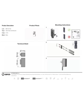 Ποτηροθήκη Μεταλλική Επιτοίχια | Sanco Metallic Bathroom Set