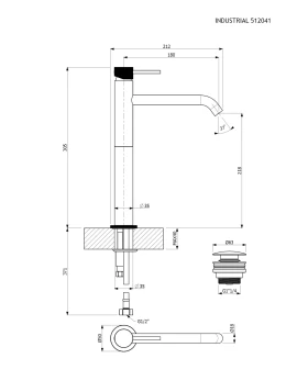 Μπαταρία Νιπτήρος Ψηλή με Βαλβίδα Clic-Clac | Armando Vicario Industrial